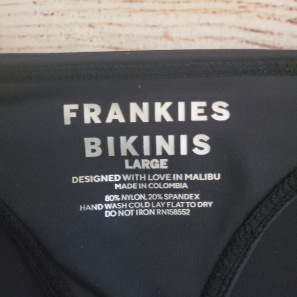 NWT Frankies Bikinis Large Black Marty Short Skirted Thong Bikini Bottom - Picture 10 of 10